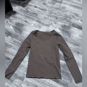Tan Fitted Long Sleeve Tee